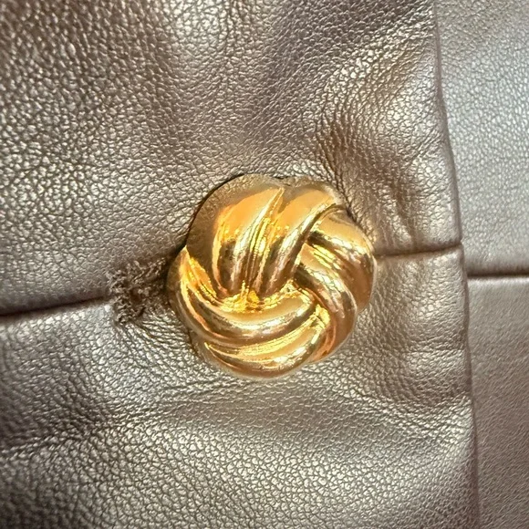 Elie Tahari V-Neck Vegan Leather Single Button Jacket, Chocolate Brown - Picture 5 of 7